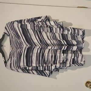 Allison Daley Black and White Striped Top